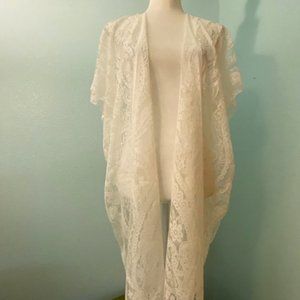 White Lace Coverup, Oversized